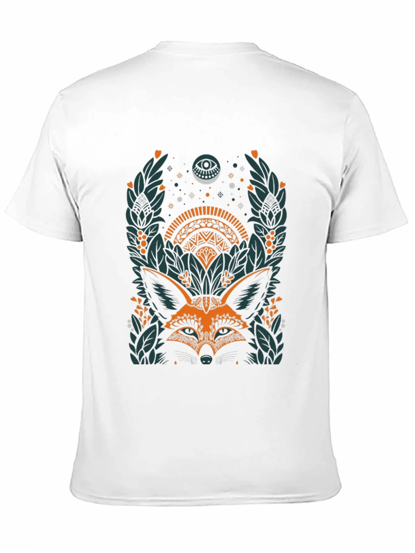 Camiseta Negra con Dise?o de Zorro M¨ªstico