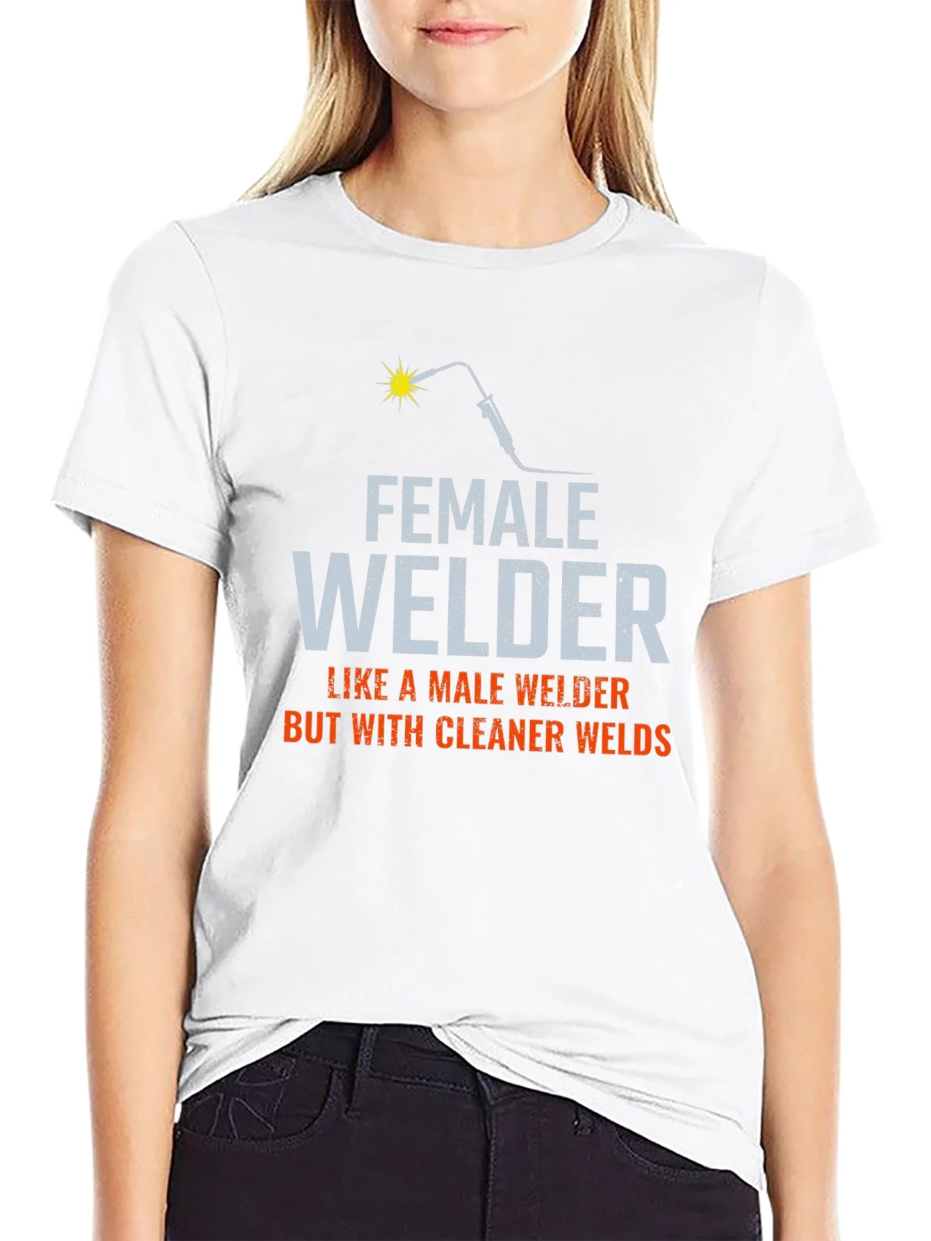 Rebbecca Female Welder T-Shirt - Cleaner Welds