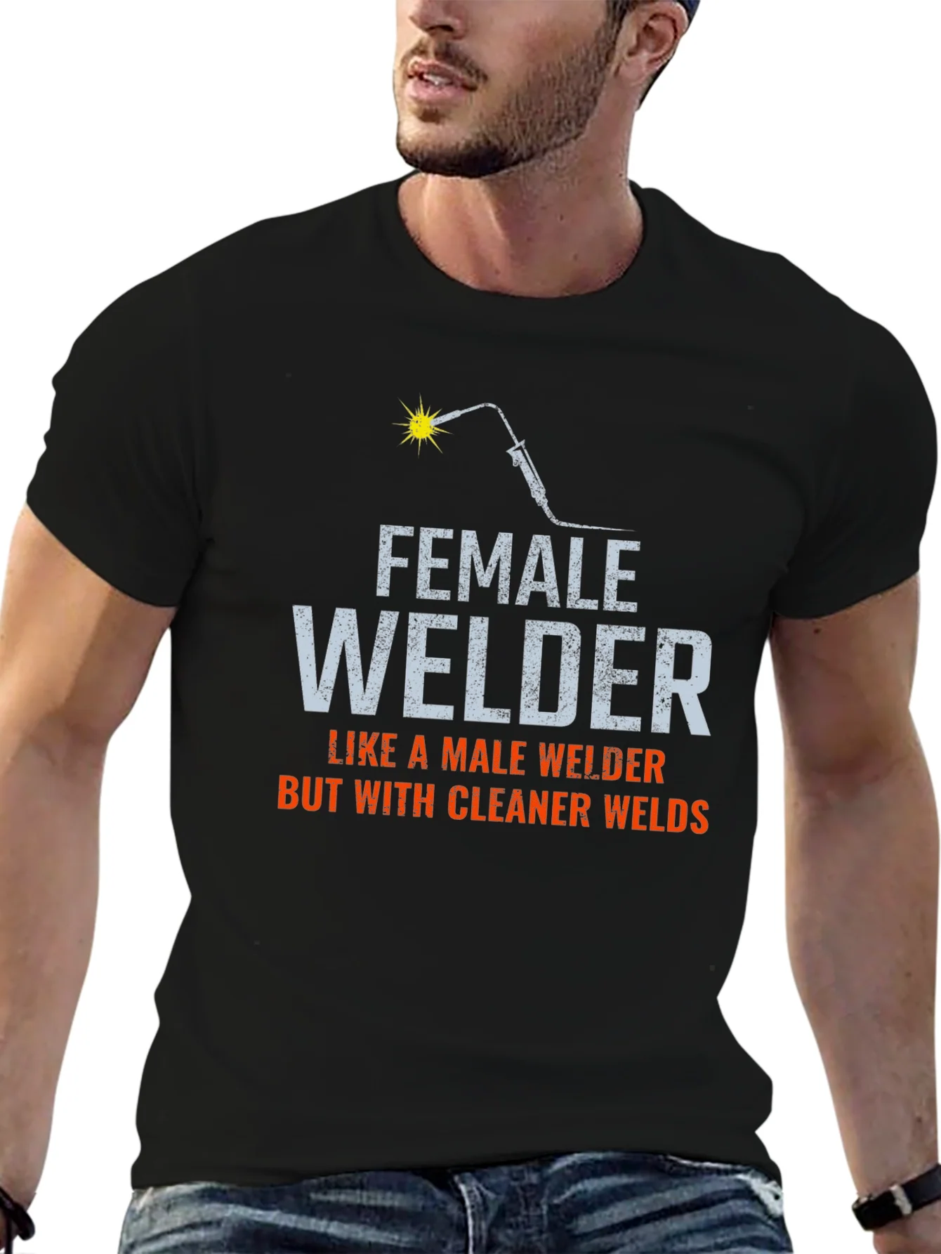 Rebbecca Female Welder T-Shirt - Cleaner Welds