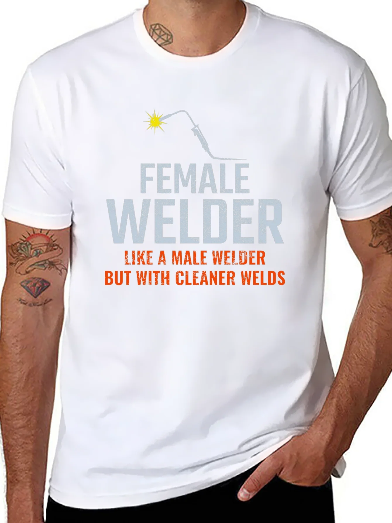 Rebbecca Female Welder T-Shirt - Cleaner Welds