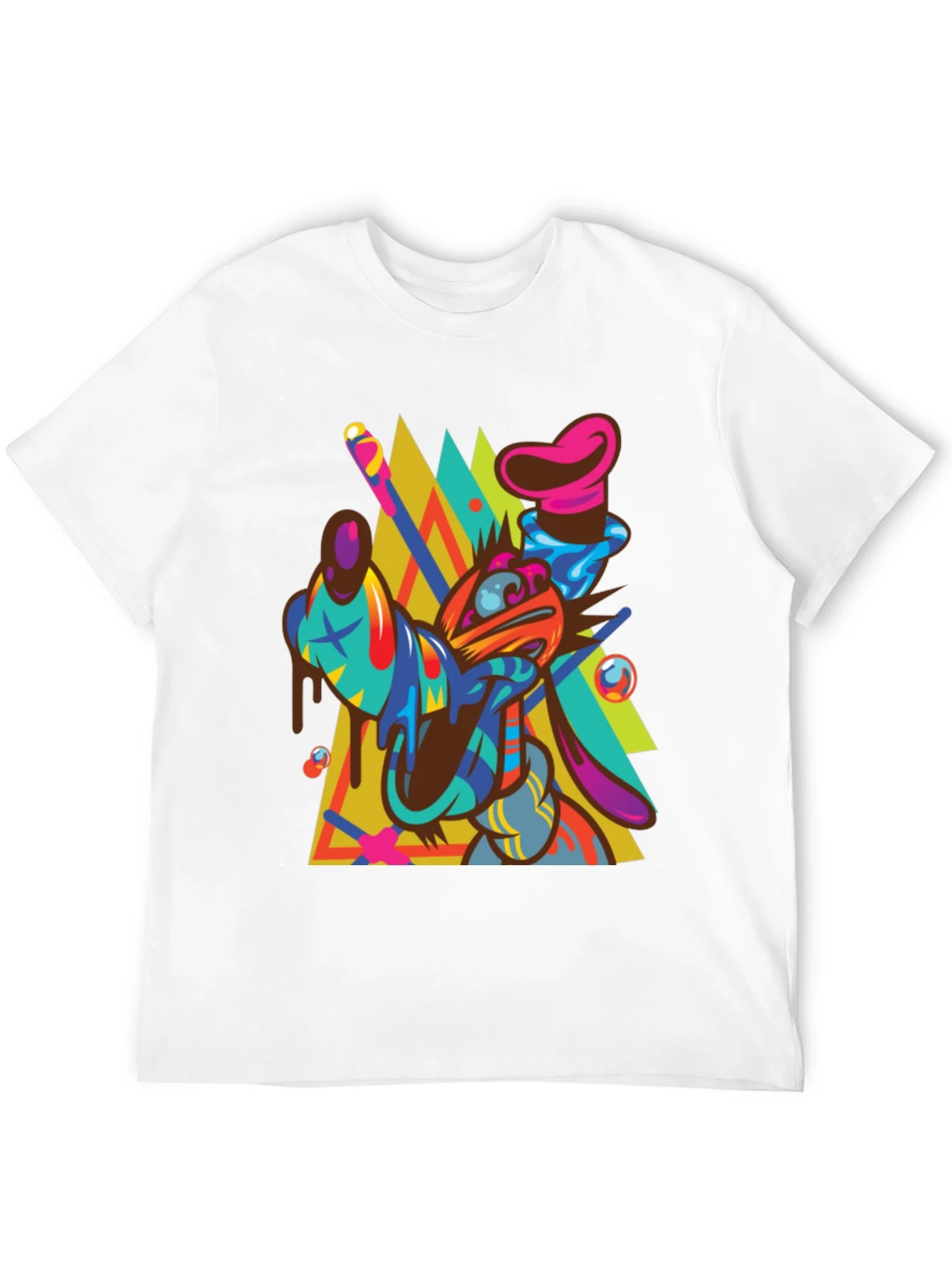Rebbecca Abstract Goofy Graphic Print Black T-Shirt