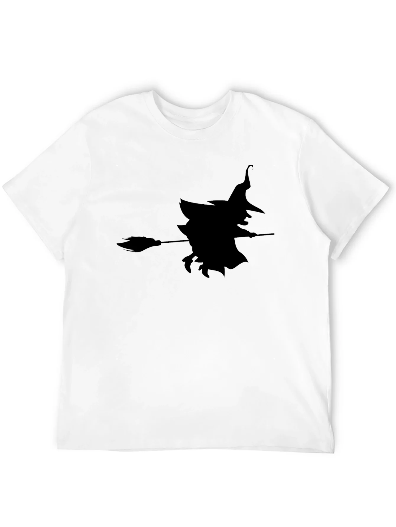 Camiseta Negra con Silueta de Bruja Halloween