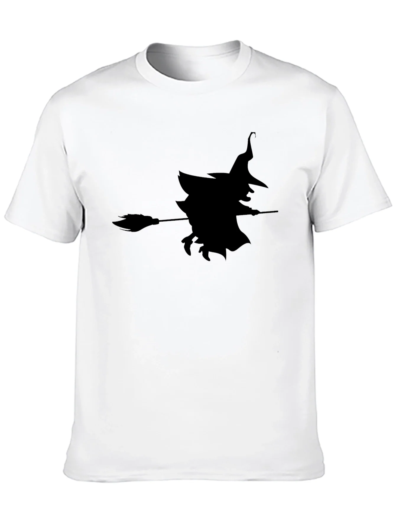 Camiseta Negra con Silueta de Bruja Halloween