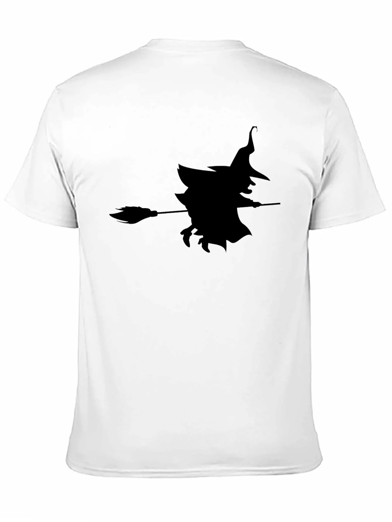 Camiseta Negra con Silueta de Bruja Halloween