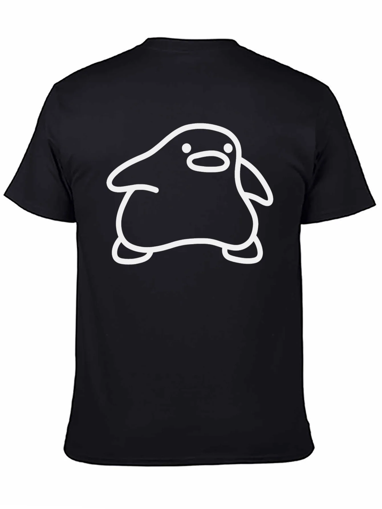 Camiseta Negra con Dise?o de Ping¨¹ino Abstracto