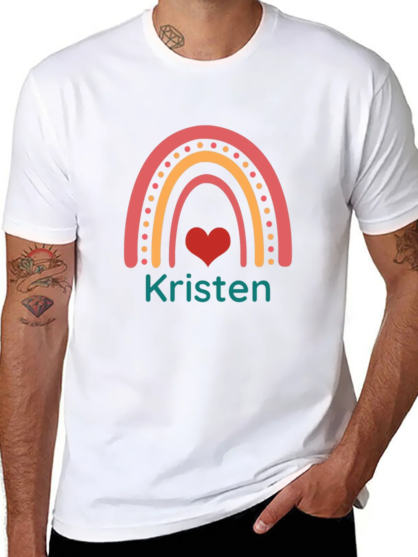 Rebbecca Rainbow Kristen Heart Tee - Personalized!