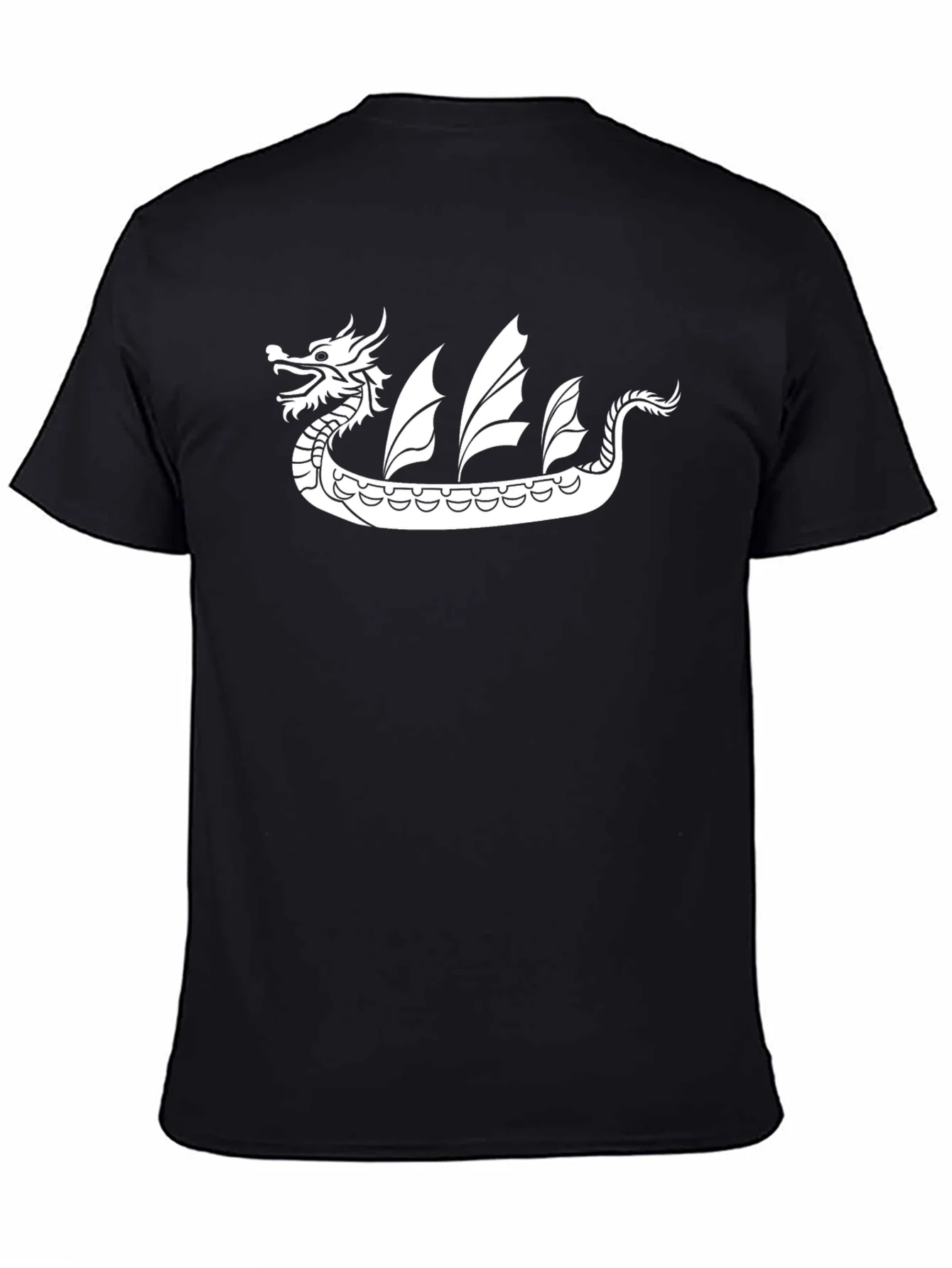 Rebbecca Dragon Boat Graphic Tee - Black Cotton