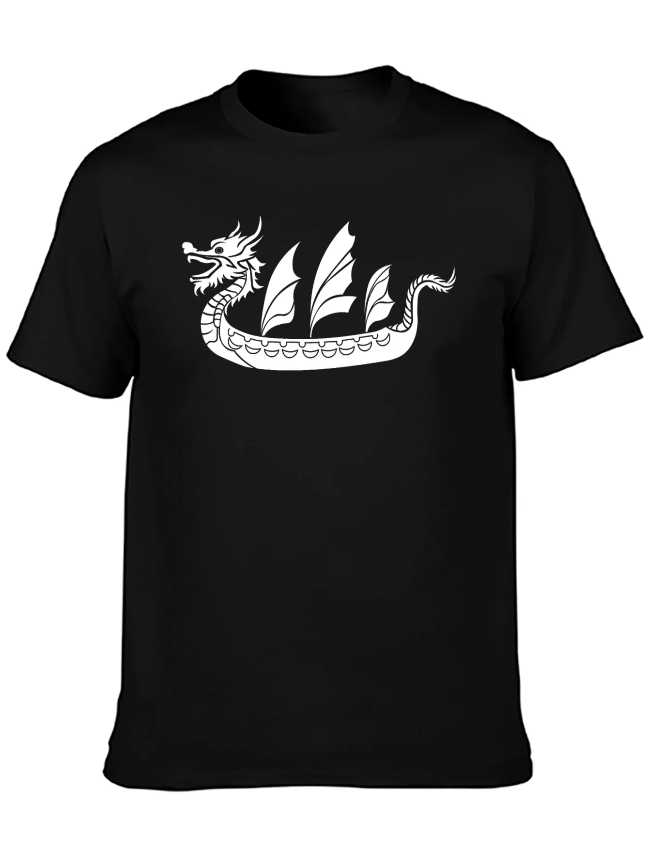 Rebbecca Dragon Boat Graphic Tee - Black Cotton