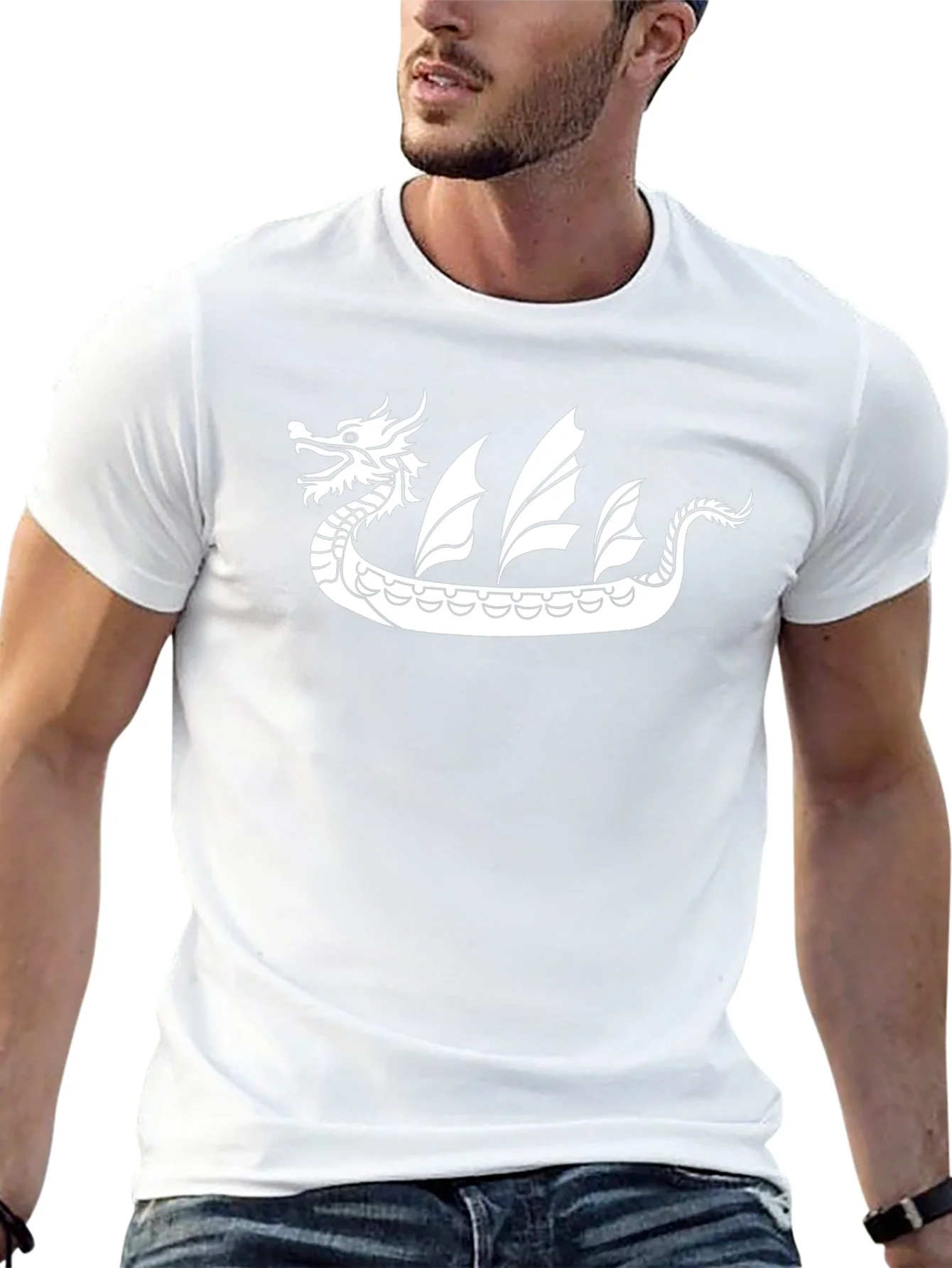 Rebbecca Dragon Boat Graphic Tee - Black Cotton