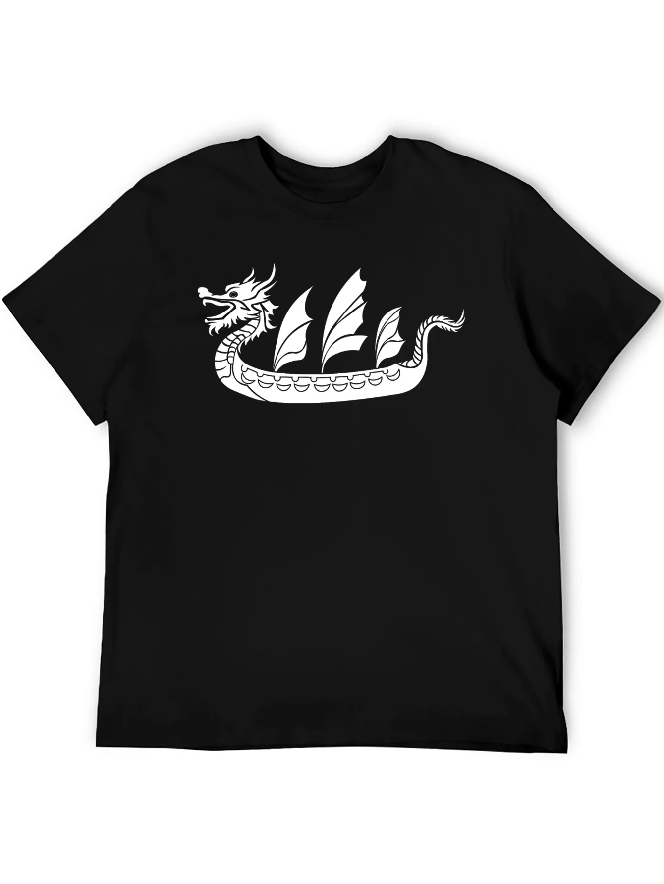 Rebbecca Dragon Boat Graphic Tee - Black Cotton