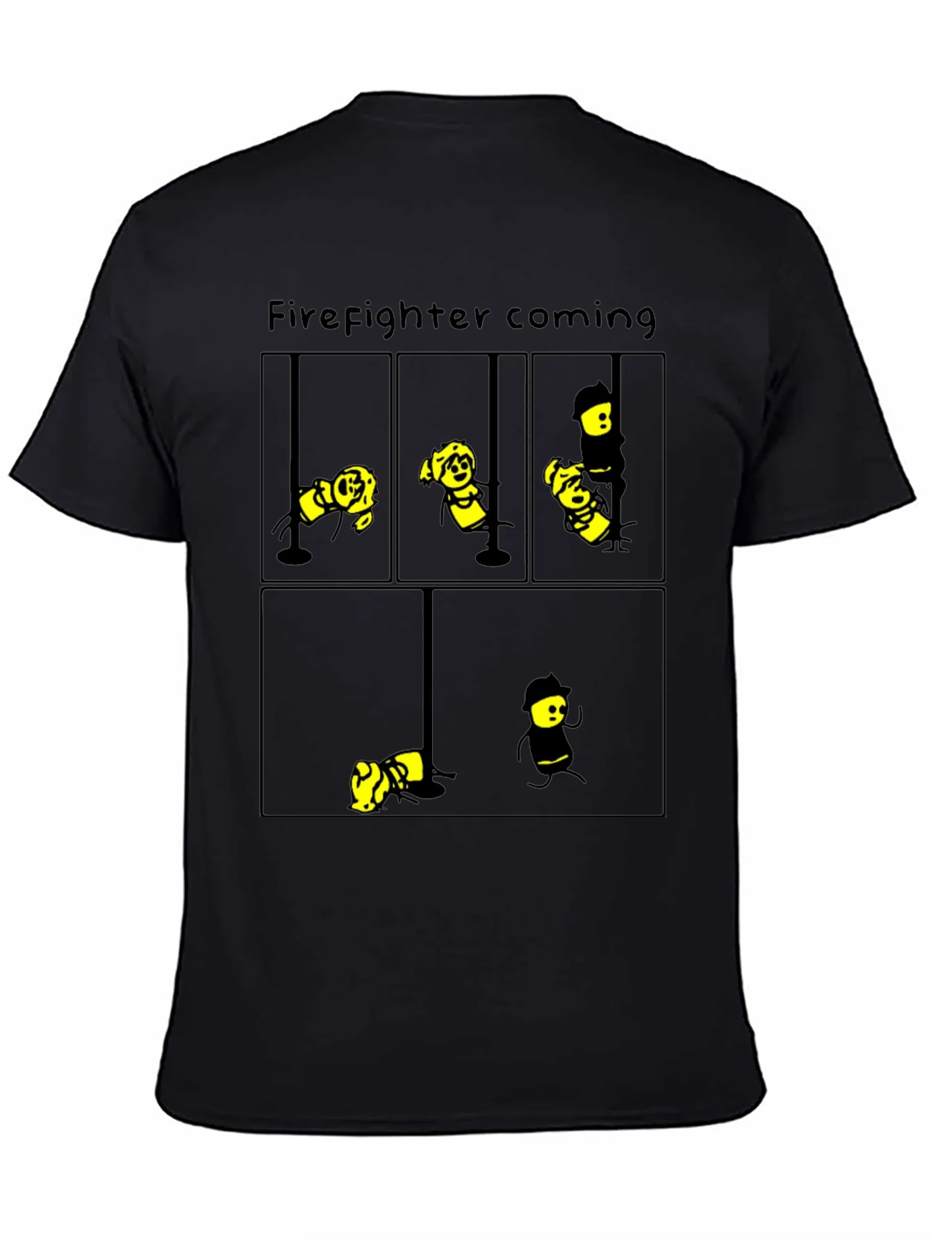 Camiseta Negra Bomberos Divertidos