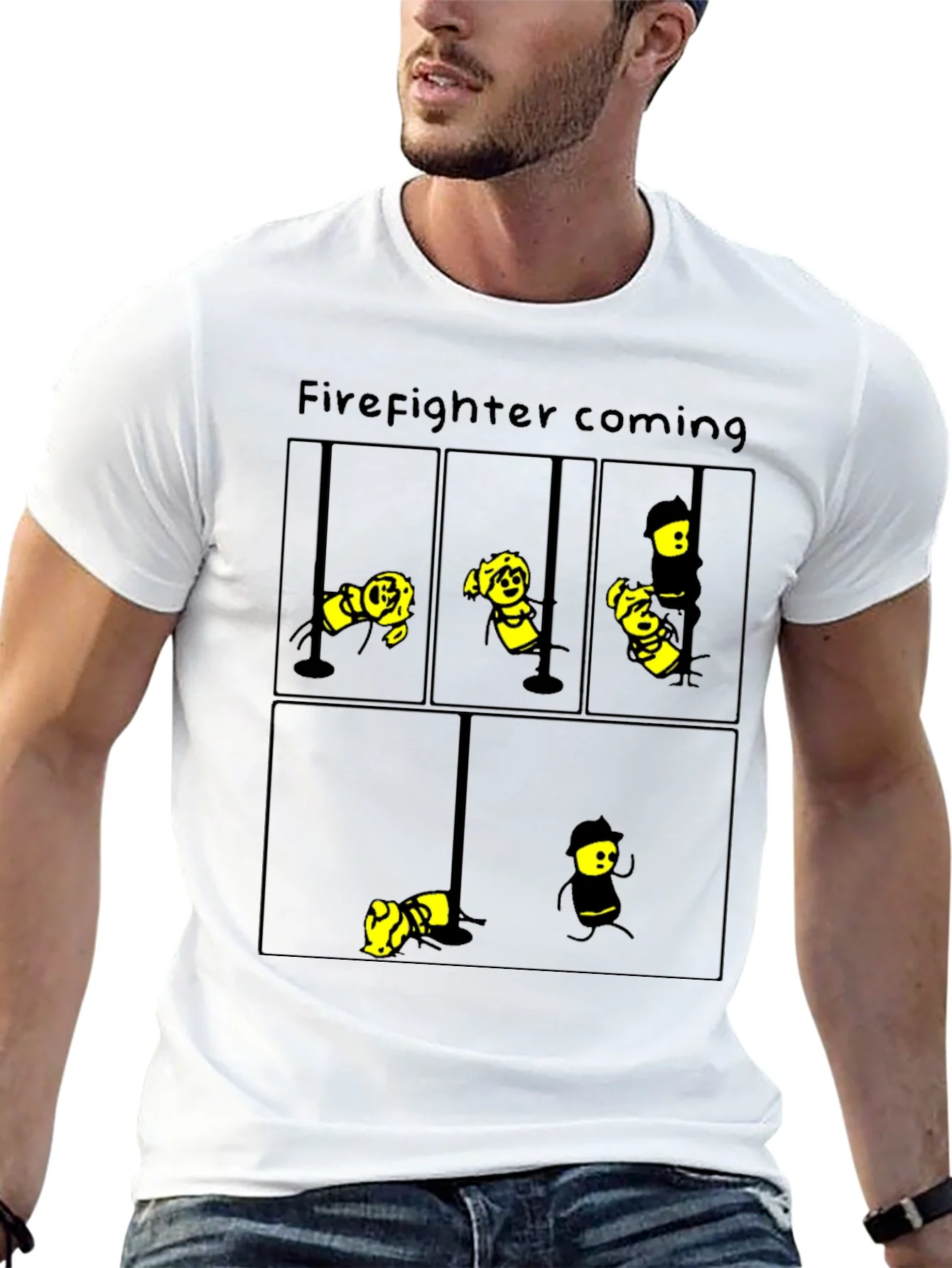 Camiseta Negra Bomberos Divertidos