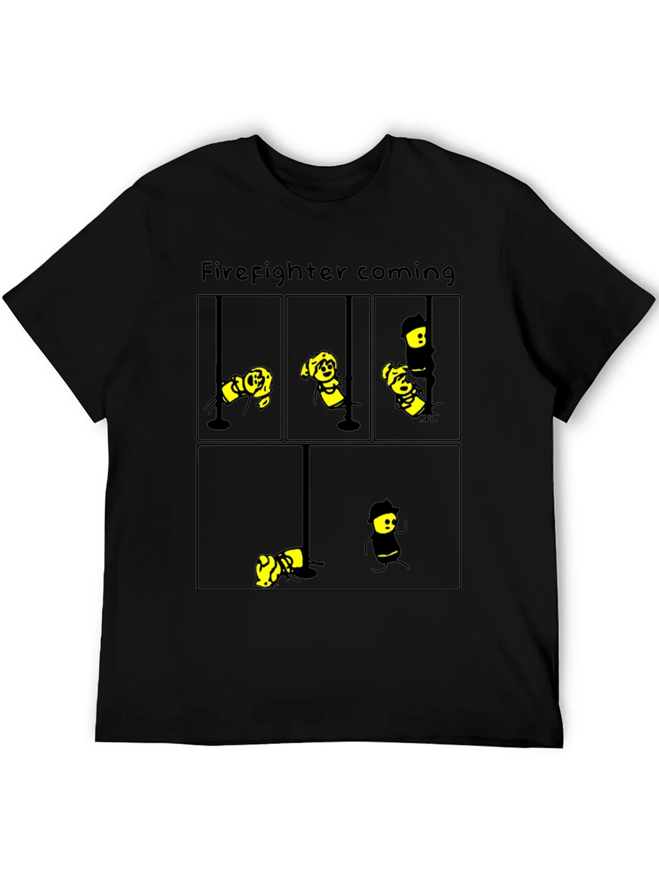 Camiseta Negra Bomberos Divertidos