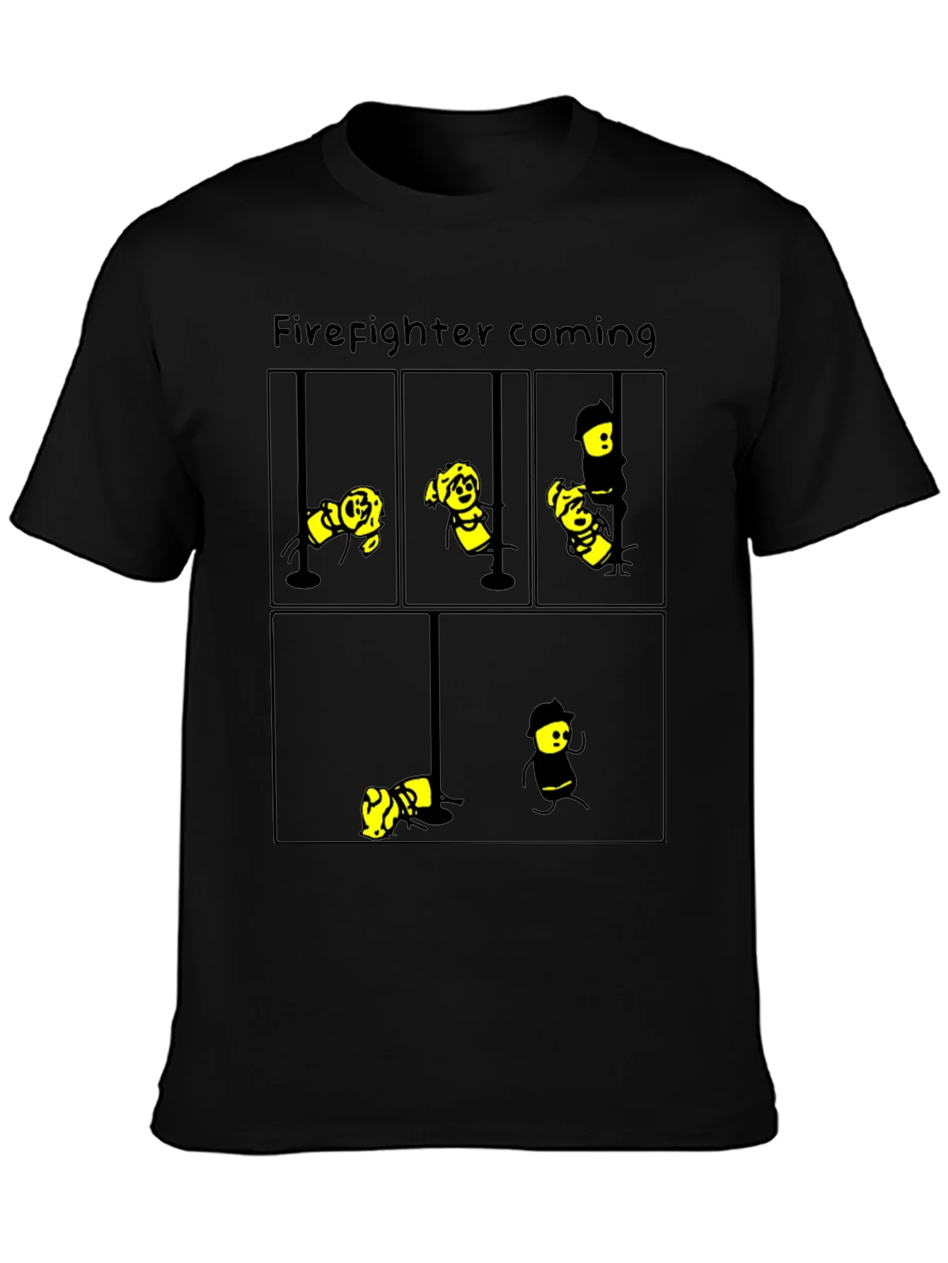 Camiseta Negra Bomberos Divertidos