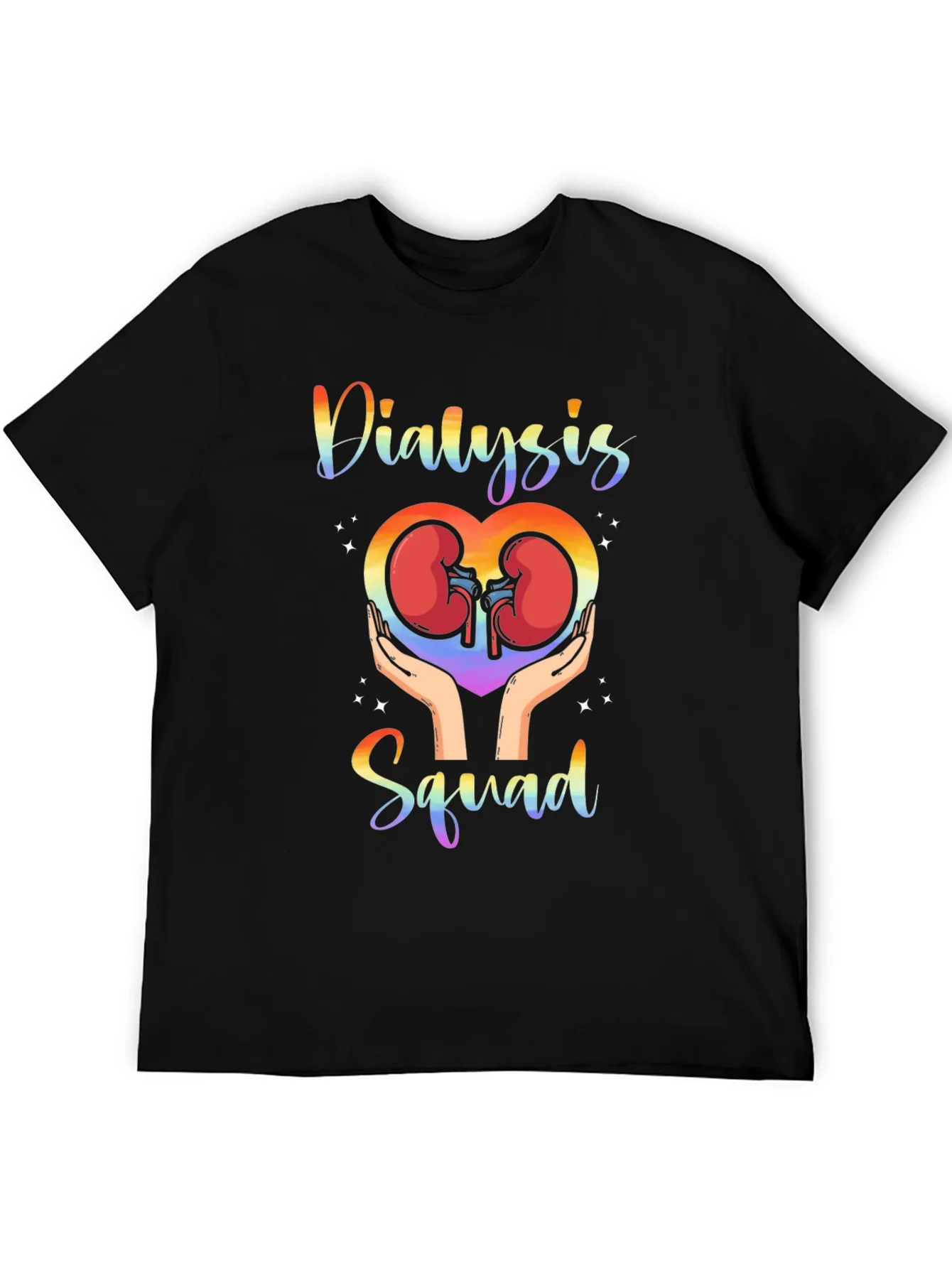 Rebbecca Dialysis Squad Rainbow T-Shirt Kidney Support Tee