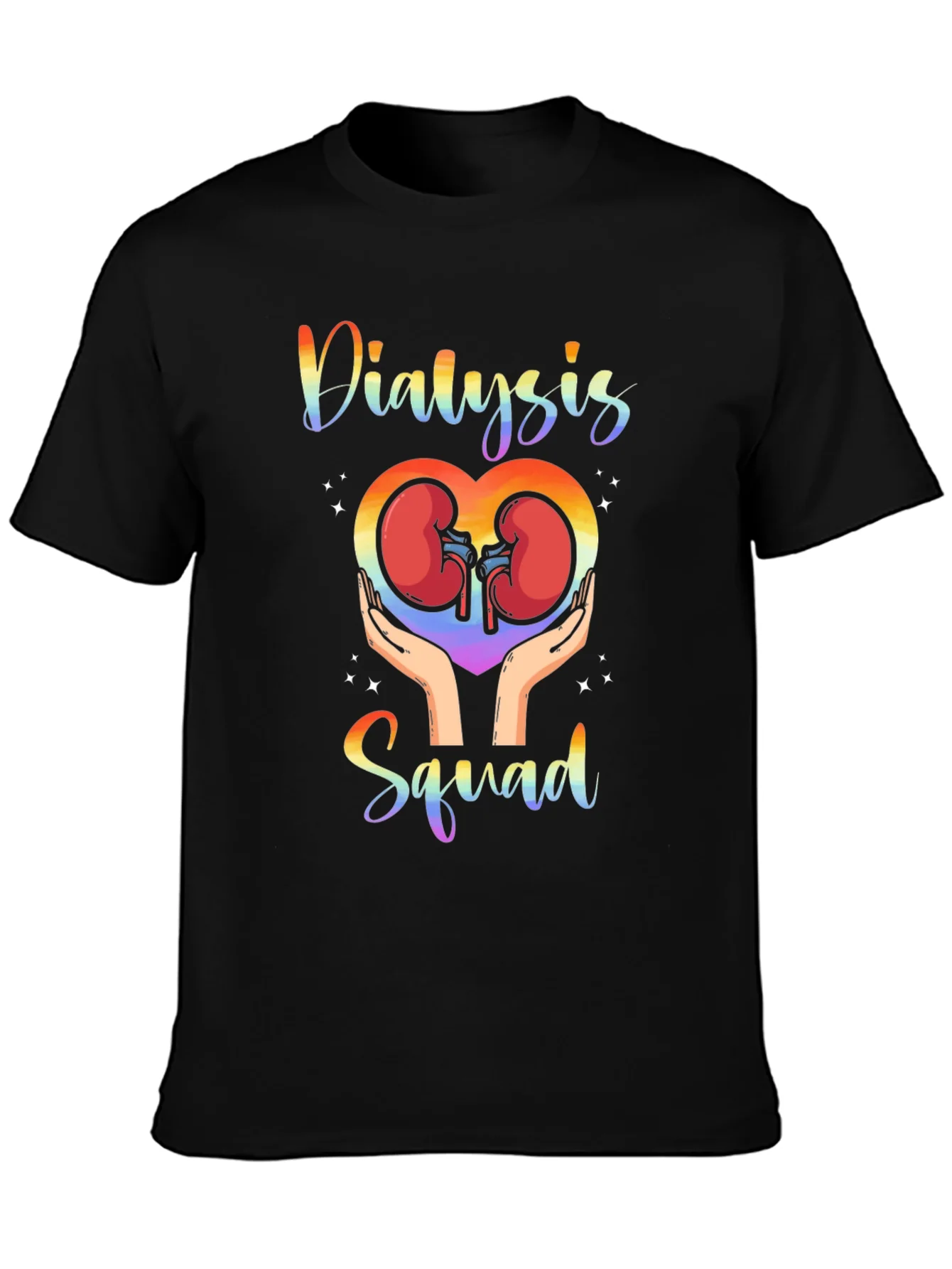Rebbecca Dialysis Squad Rainbow T-Shirt Kidney Support Tee