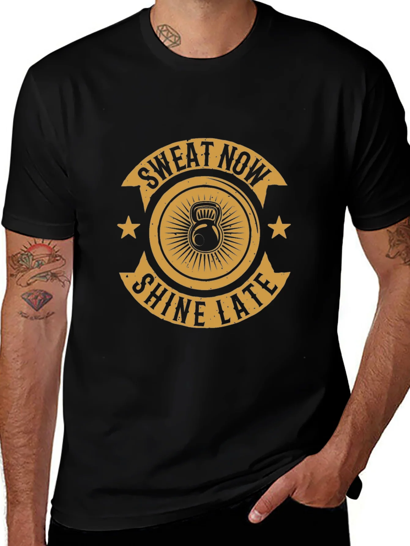 Rebbecca Sweat Now Shine Later Black Graphic Tee