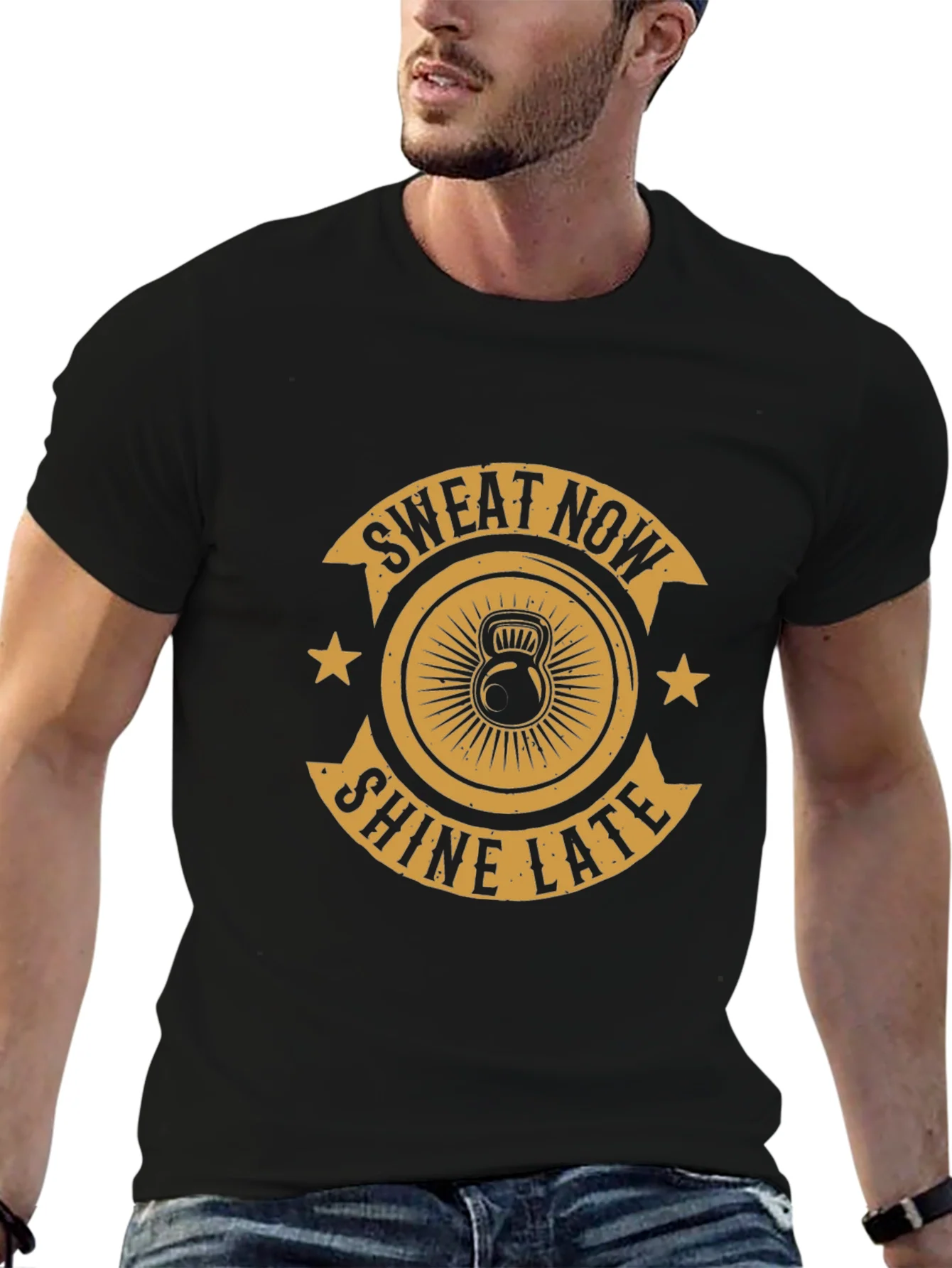 Rebbecca Sweat Now Shine Later Black Graphic Tee