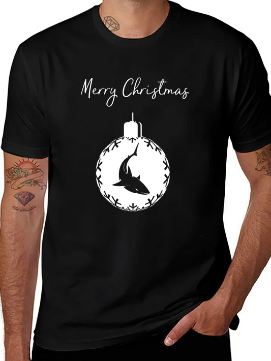 Camiseta Negra Navide?a con Tibur¨®n