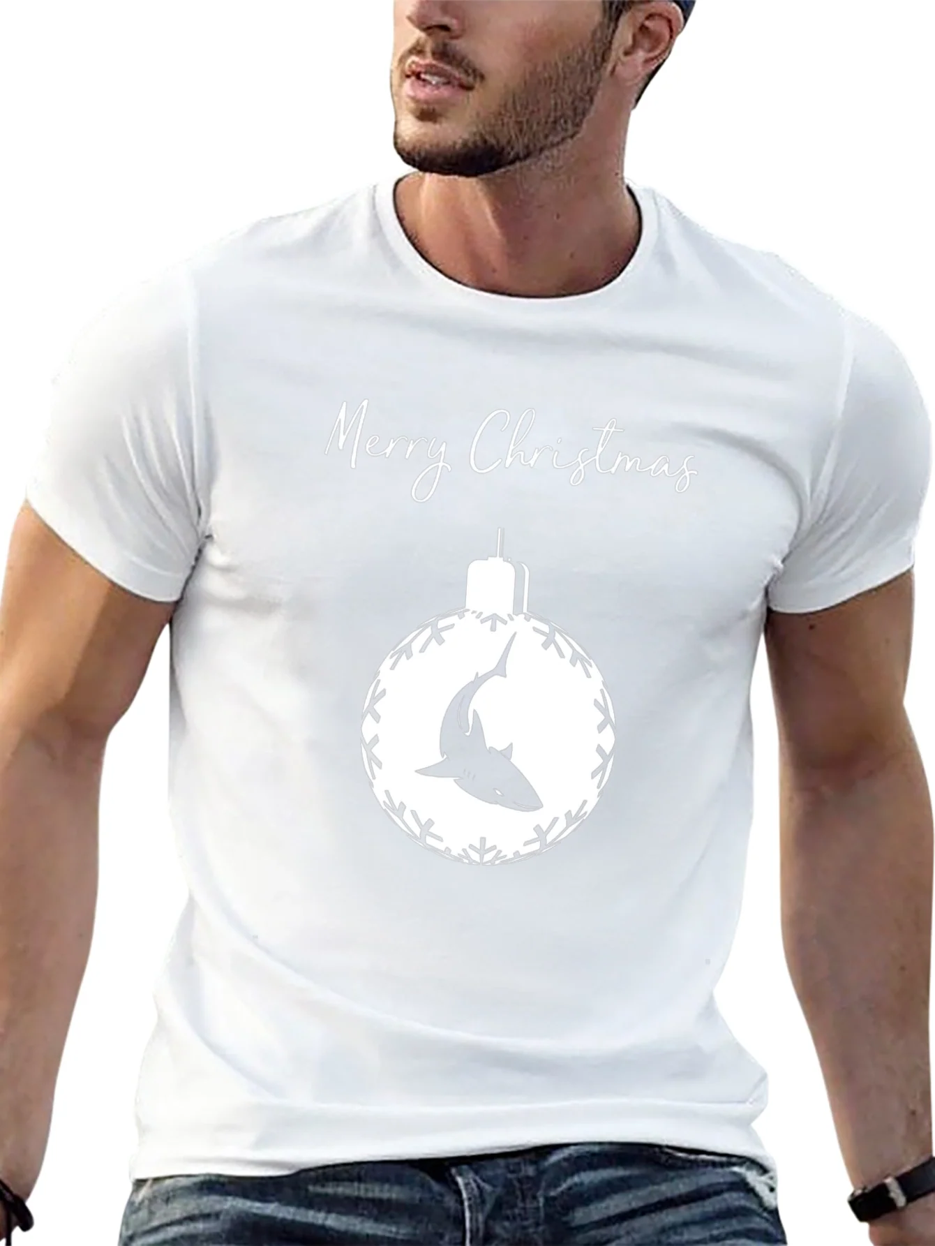 Camiseta Negra Navide?a con Tibur¨®n