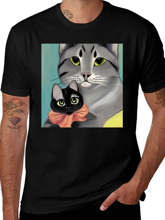 Rebbecca Cat Lovers T-Shirt - Mom Cat & Kitten Tee