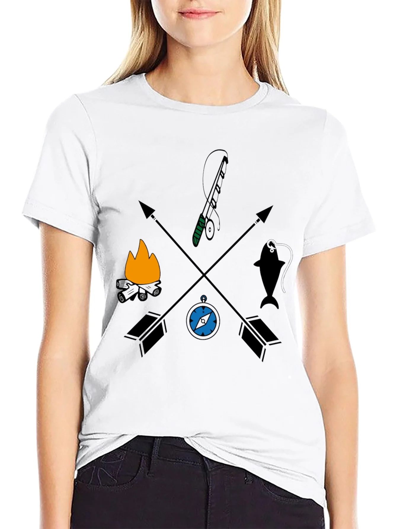 Rebbecca Outdoor Adventure Graphic Tee - Camping Fishing