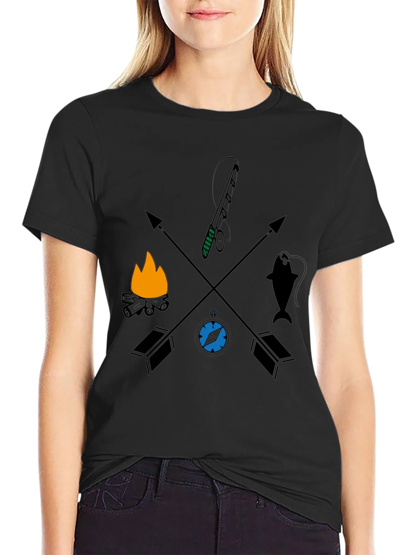 Rebbecca Outdoor Adventure Graphic Tee - Camping Fishing
