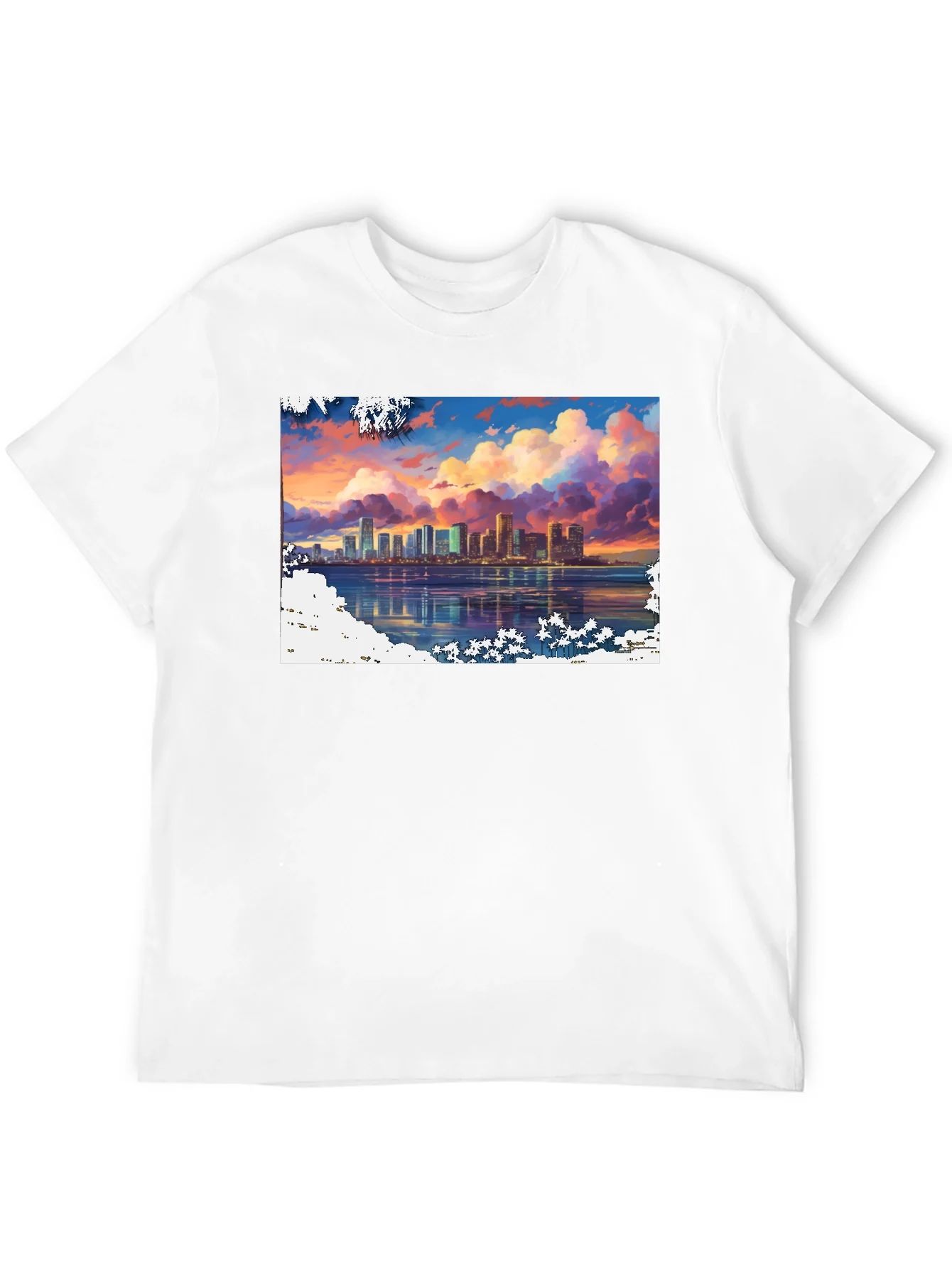 Rebbecca Cityscape Sunset Graphic Tee - Stylish Black T-Shirt