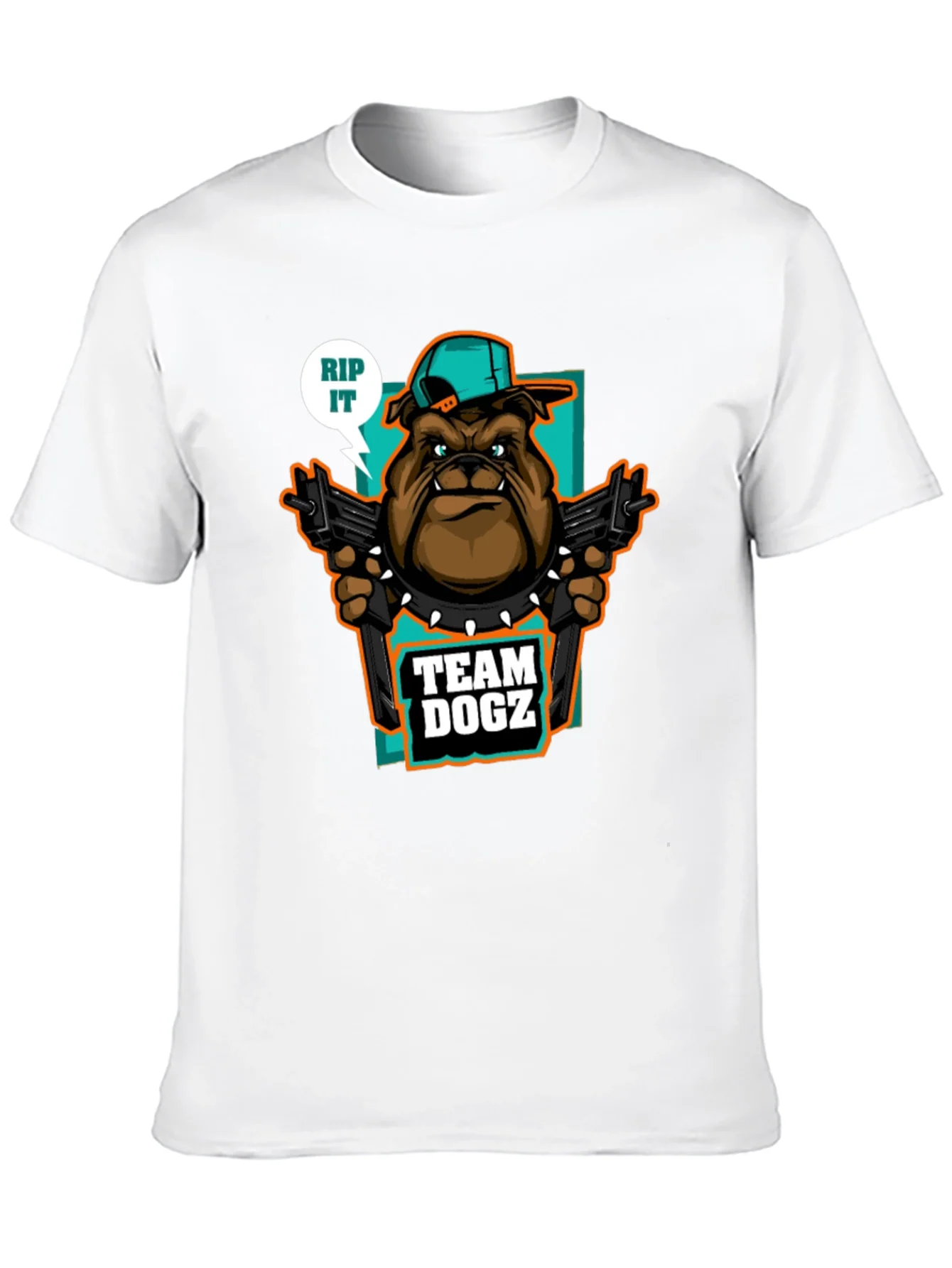 Camiseta Team Dogz RIP IT Negra con Estampado Bulldog