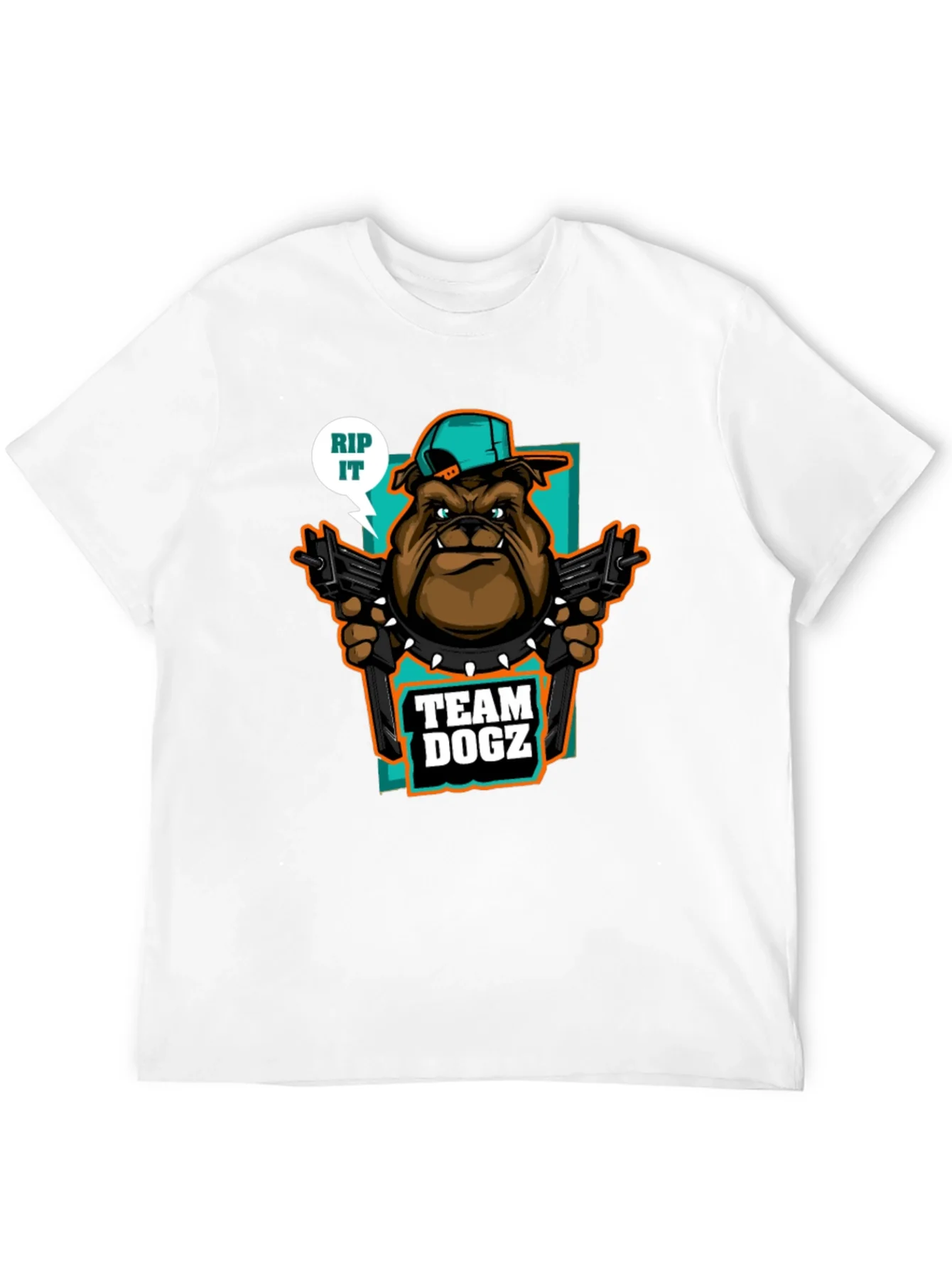Camiseta Team Dogz RIP IT Negra con Estampado Bulldog