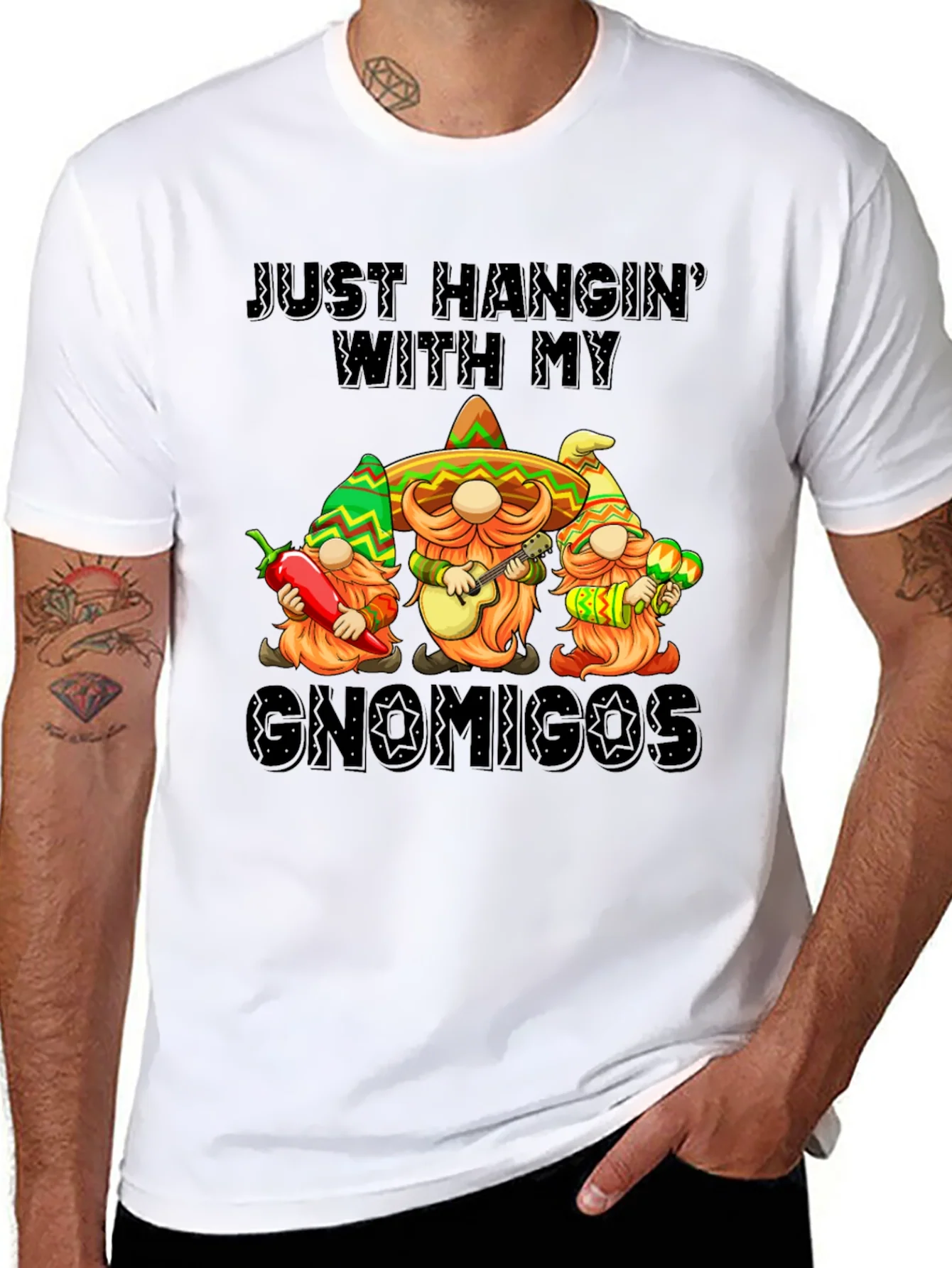Camiseta Negra Gnomigos Fiesta Mexicana