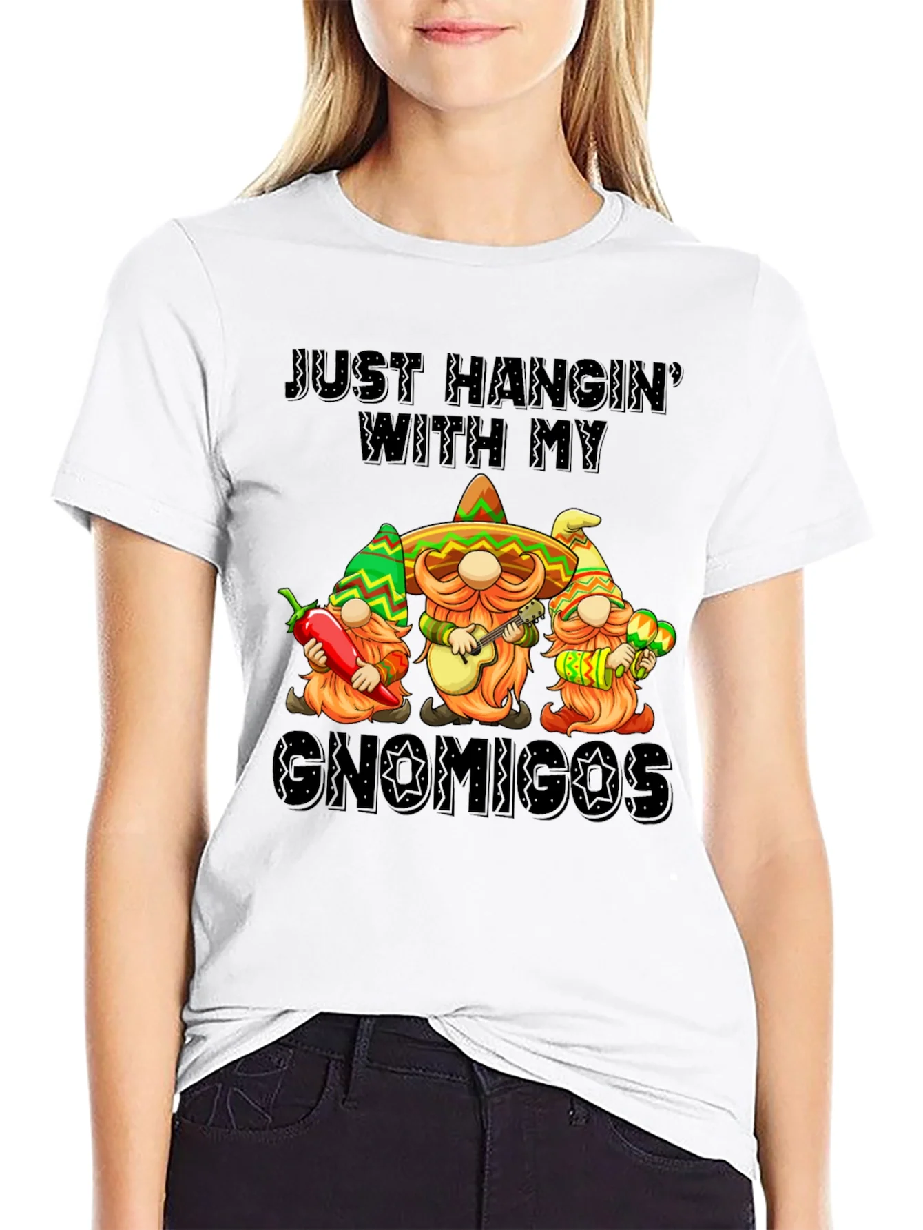 Camiseta Negra Gnomigos Fiesta Mexicana