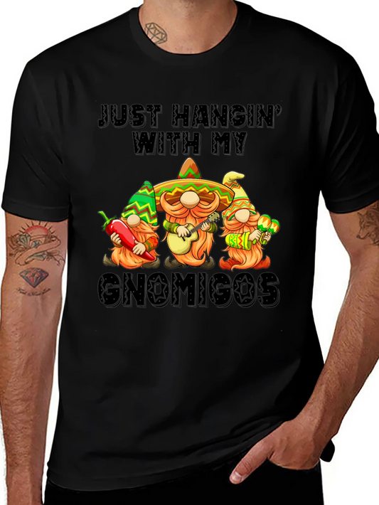 Camiseta Negra Gnomigos Fiesta Mexicana