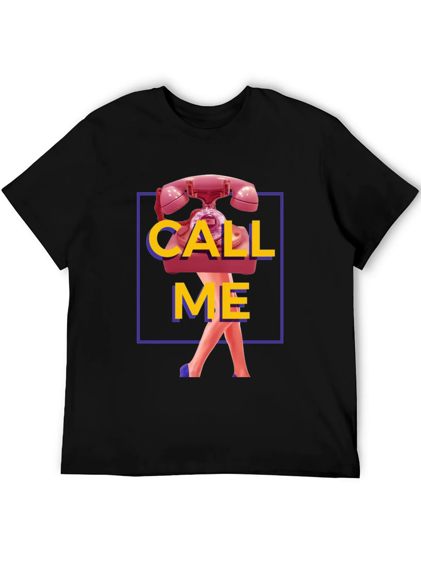Rebbecca Call Me Graphic T-Shirt - Funky Retro Design