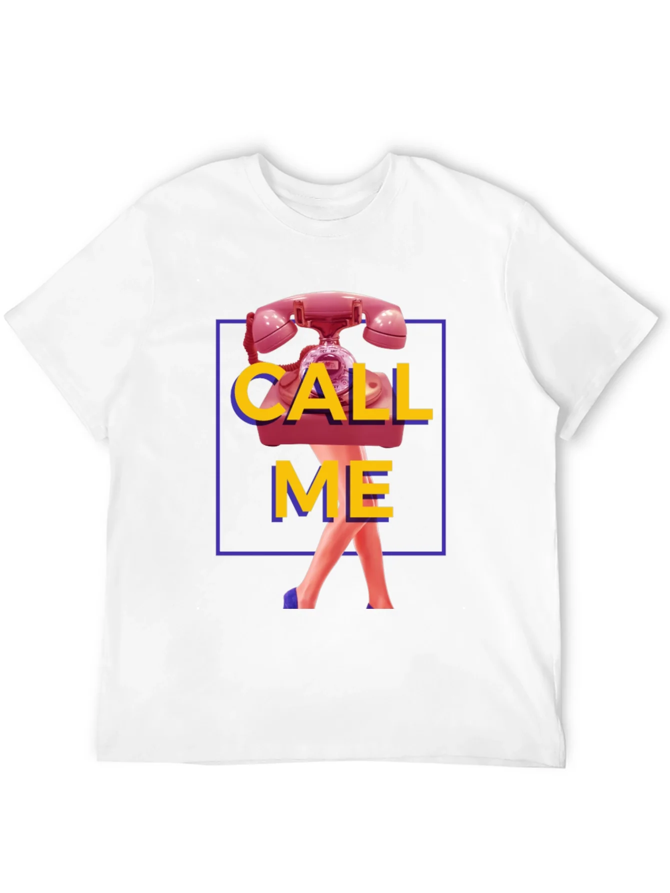 Rebbecca Call Me Graphic T-Shirt - Funky Retro Design