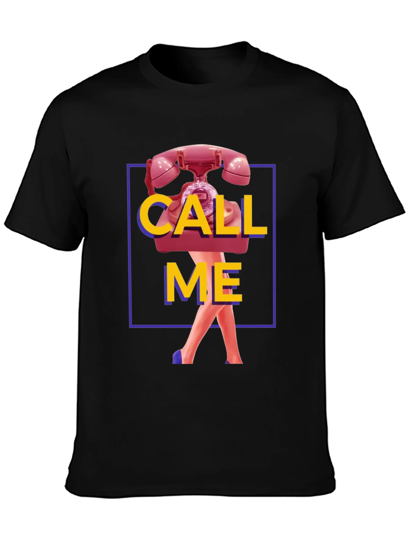 Rebbecca Call Me Graphic T-Shirt - Funky Retro Design