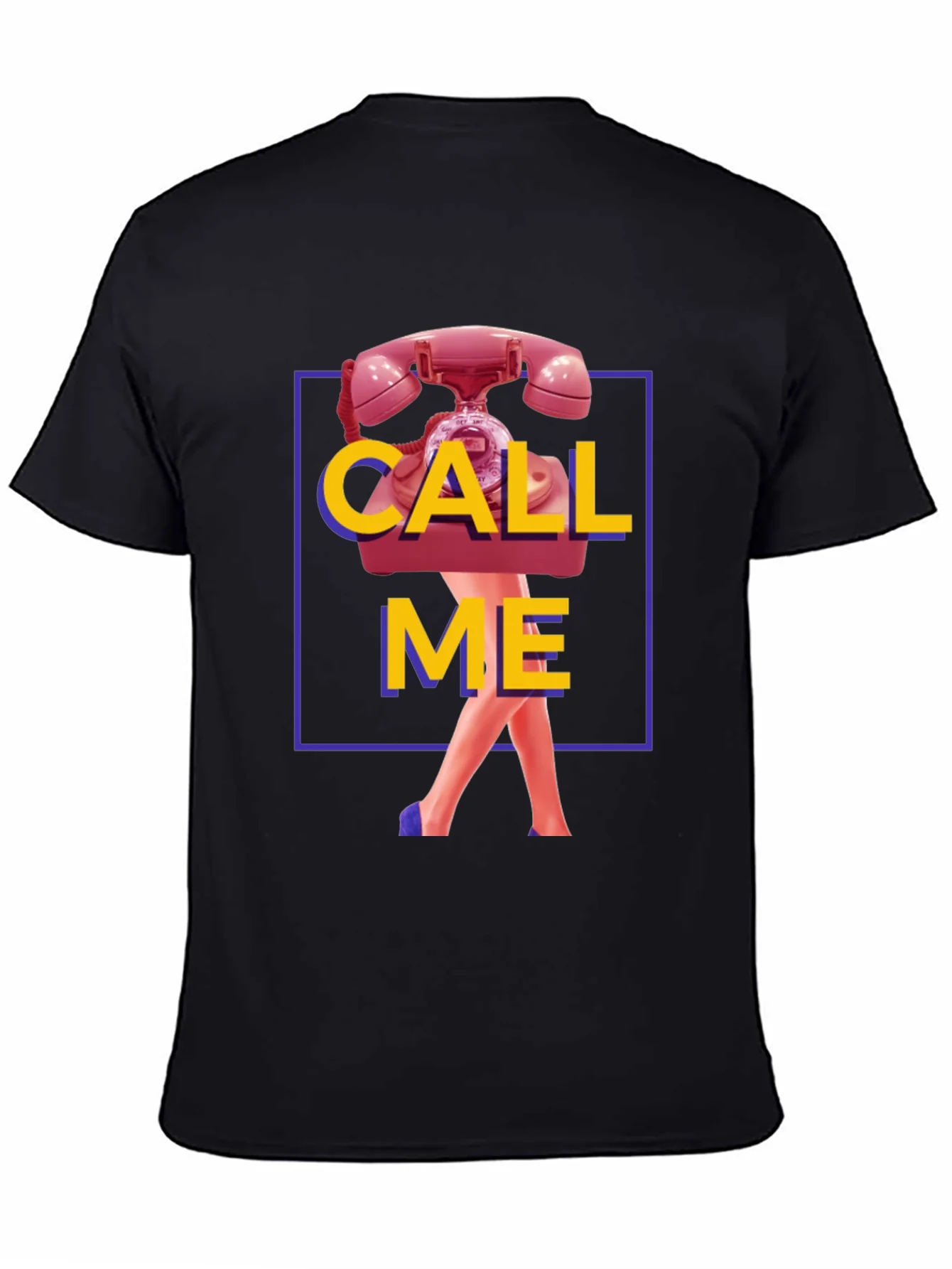 Rebbecca Call Me Graphic T-Shirt - Funky Retro Design