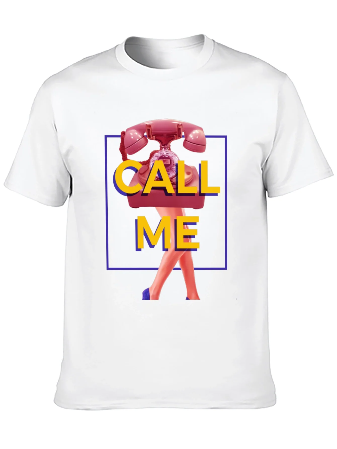 Rebbecca Call Me Graphic T-Shirt - Funky Retro Design