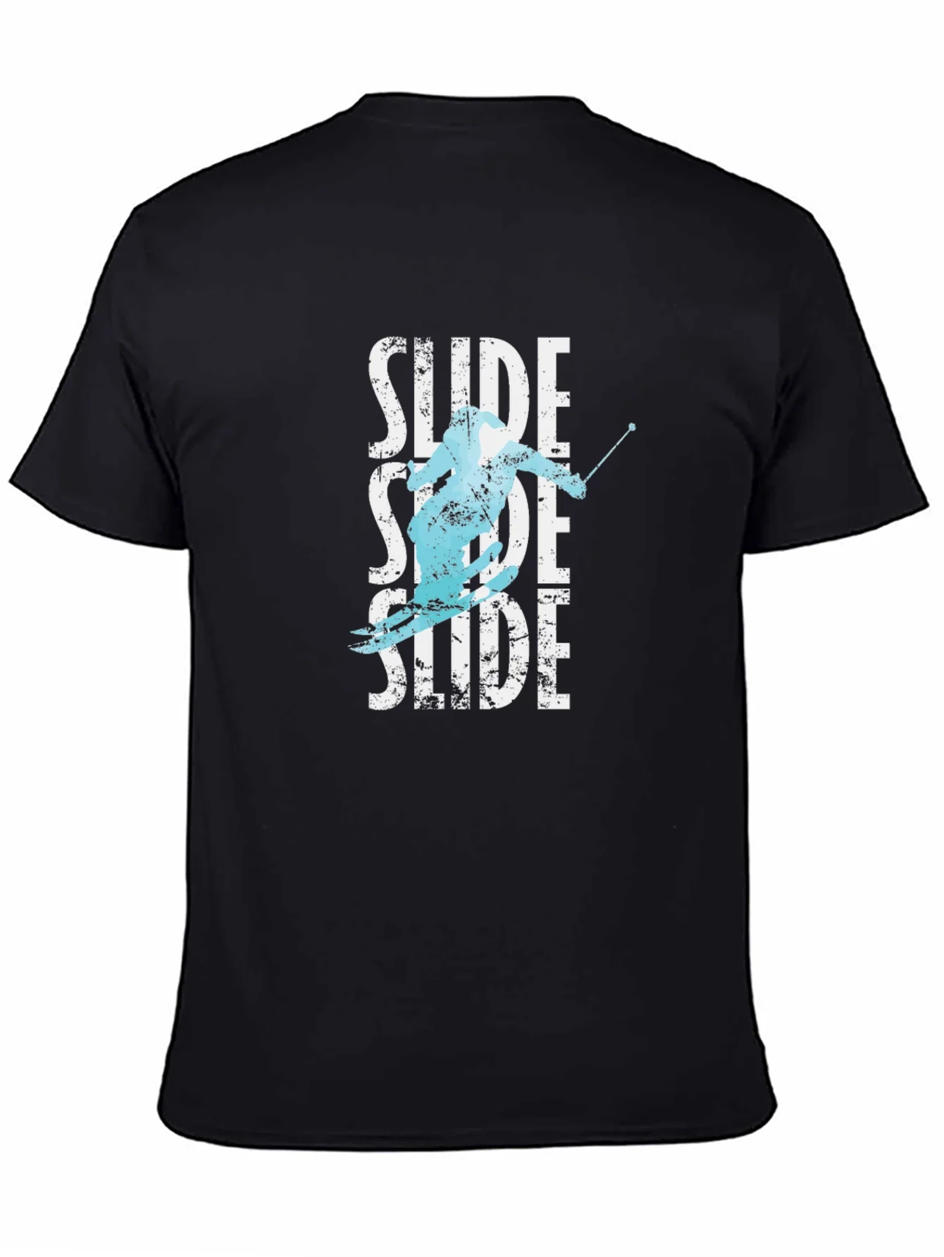 Camiseta Negra Esqu¨ª Slide Hombre Dise?o Original