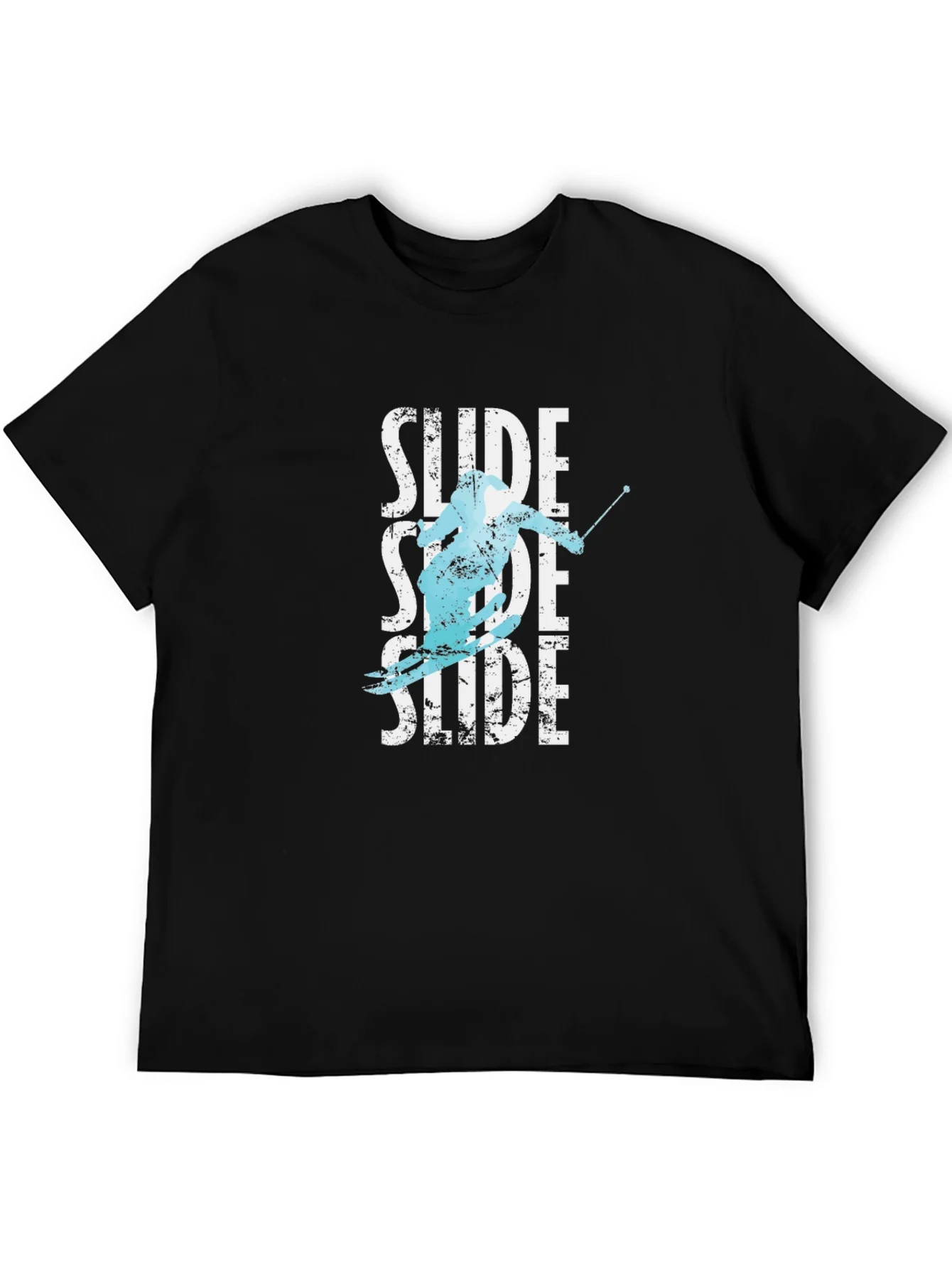 Camiseta Negra Esqu¨ª Slide Hombre Dise?o Original