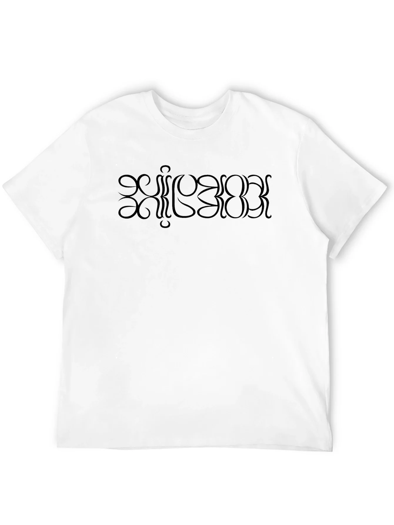 Rebbecca Mens Black Graphic Tee - Mystical Text Print
