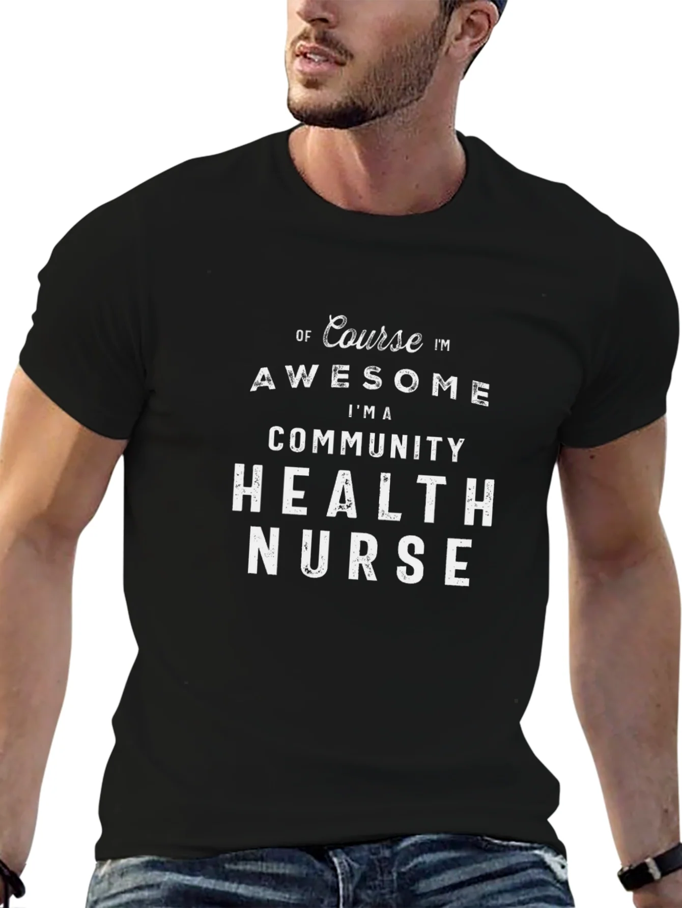 Camiseta Negra Impresi¨®n Community Health Nurse