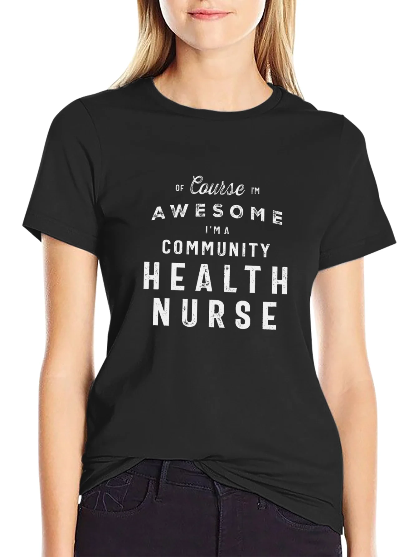 Camiseta Negra Impresi¨®n Community Health Nurse