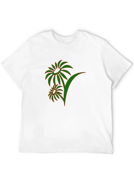 Rebbecca Mens Black T-Shirt with Green Floral Design