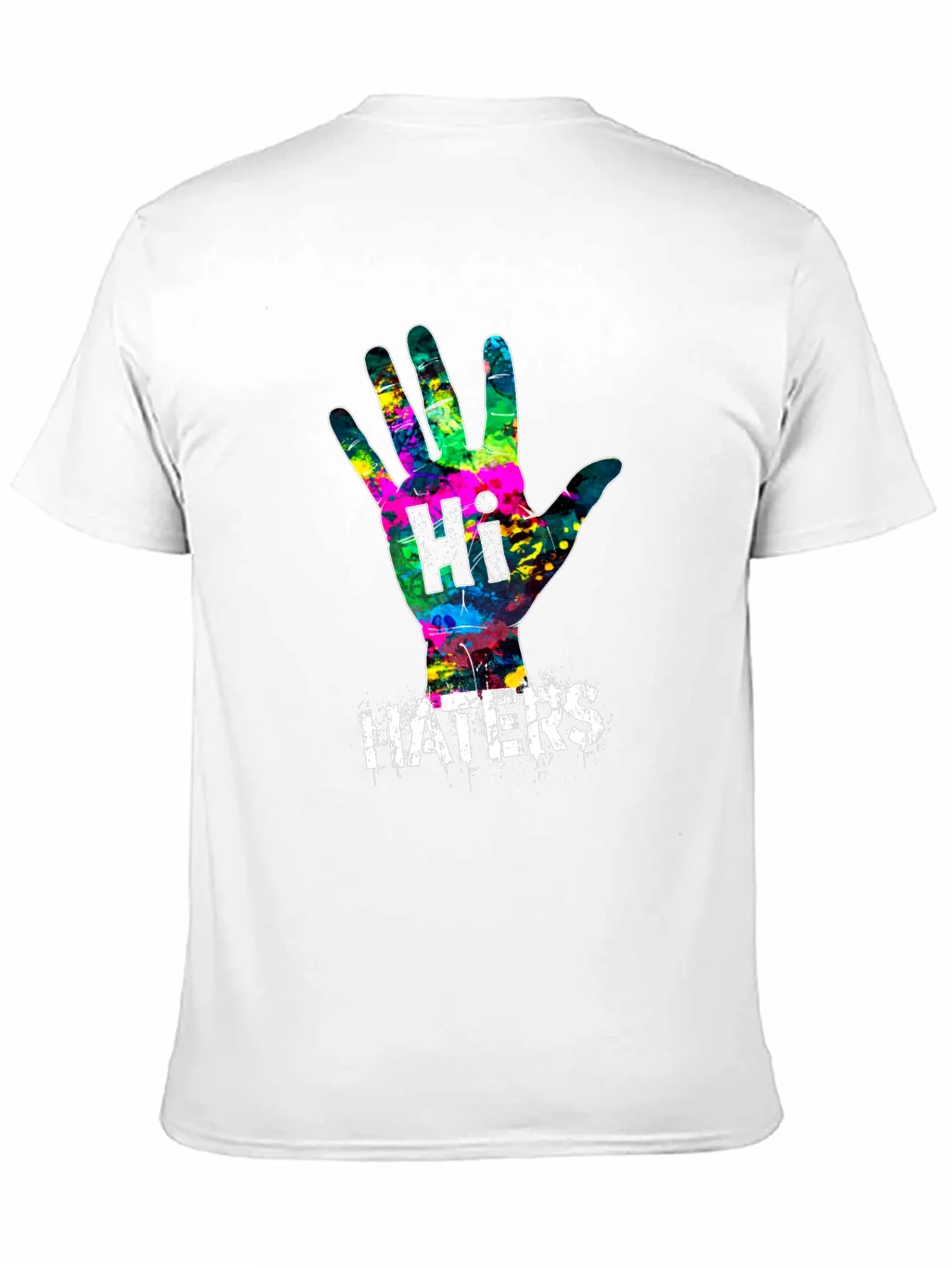 Camiseta Negra con Dise?o Abstracto Hi Haters