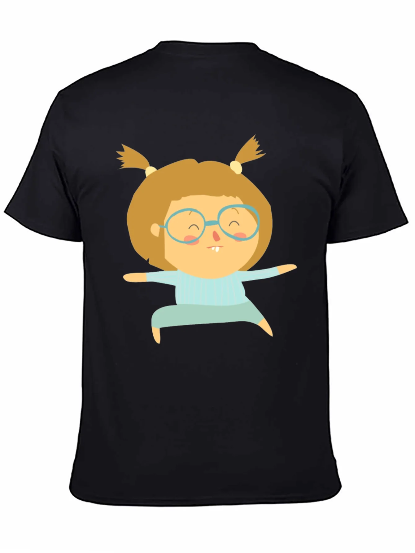 Camiseta Negra con Dise?o de Ni?a Yoga