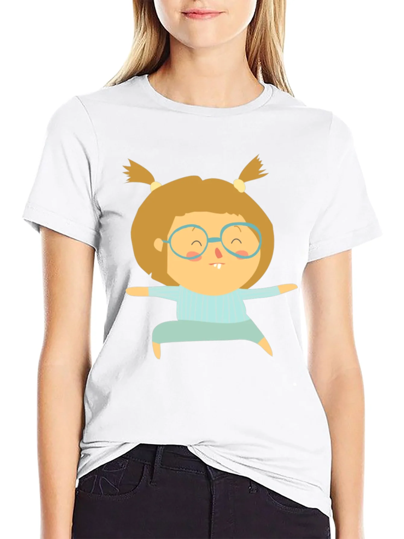 Camiseta Negra con Dise?o de Ni?a Yoga