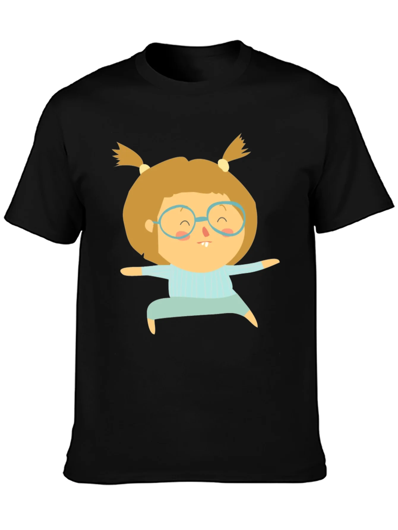 Camiseta Negra con Dise?o de Ni?a Yoga