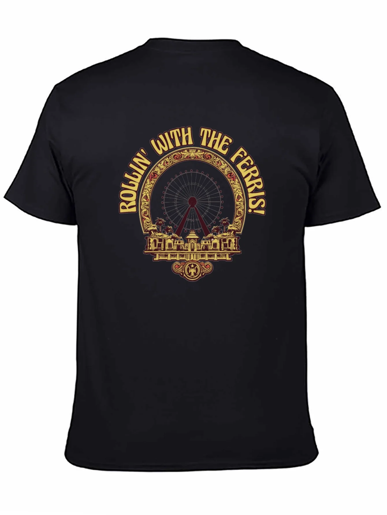 Camiseta Negra con Dise?o Rollin With The Ferris