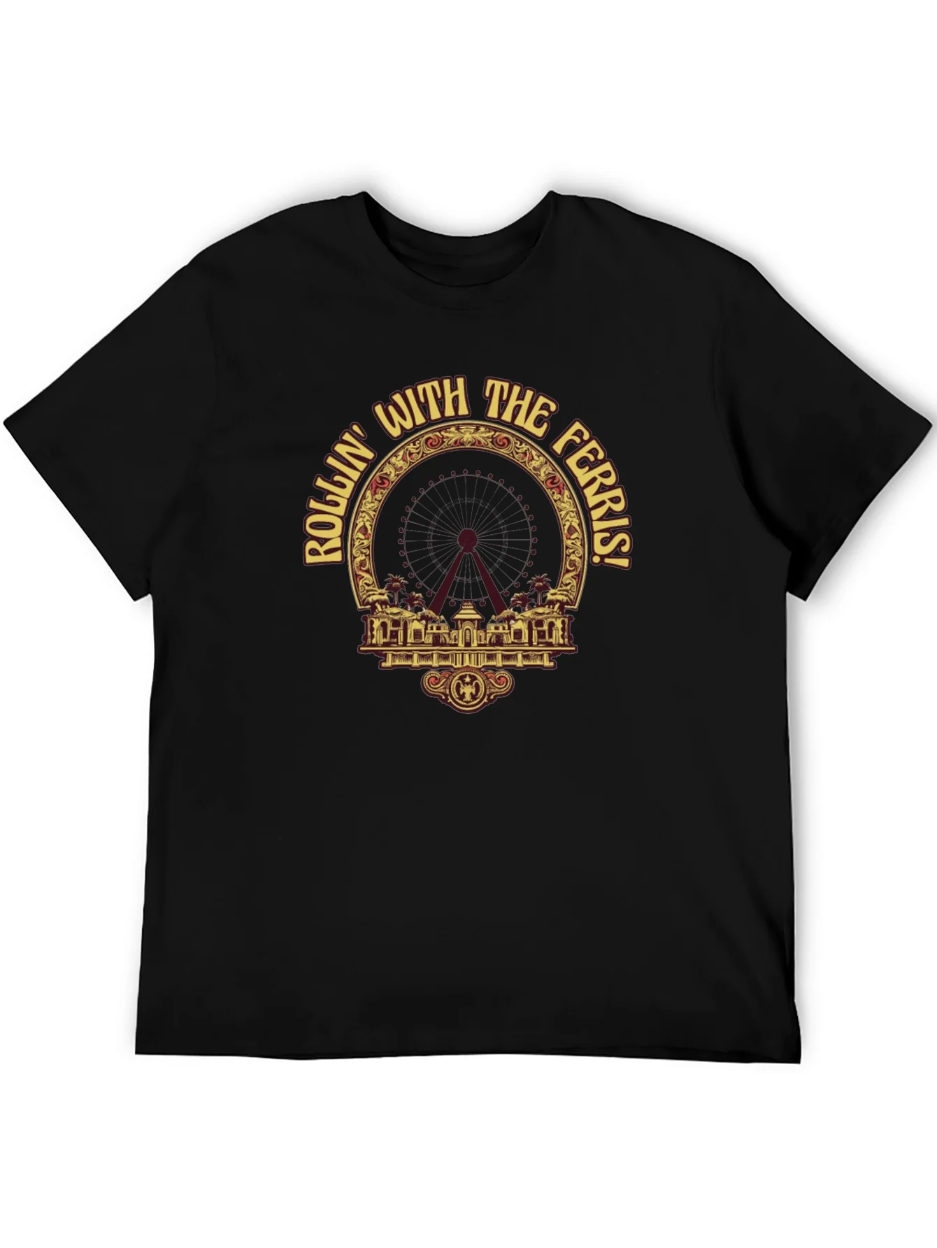Camiseta Negra con Dise?o Rollin With The Ferris